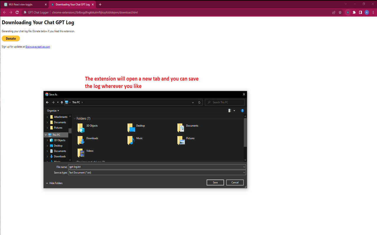 Chat GPT Logger chrome谷歌浏览器插件_扩展第2张截图