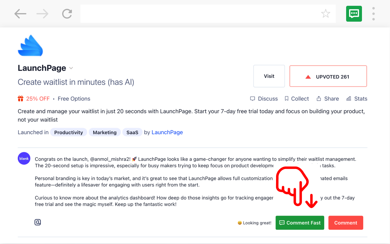 Comment Fast - AI Comment Generator for Social Media chrome谷歌浏览器插件_扩展第2张截图
