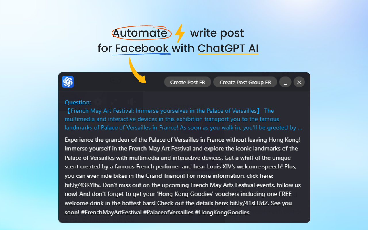 ChatGPT For Facebook chrome谷歌浏览器插件_扩展第1张截图