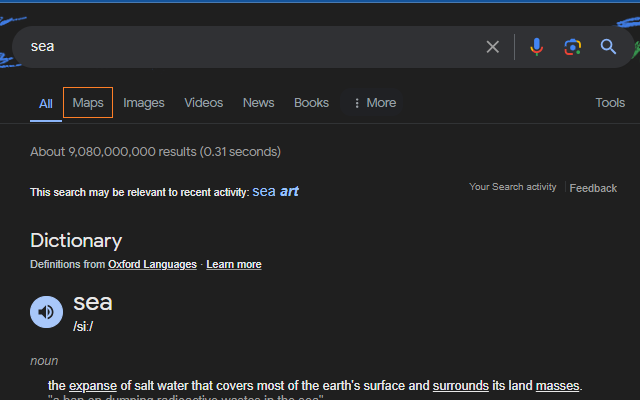 Return Maps to Google Search chrome谷歌浏览器插件_扩展第1张截图