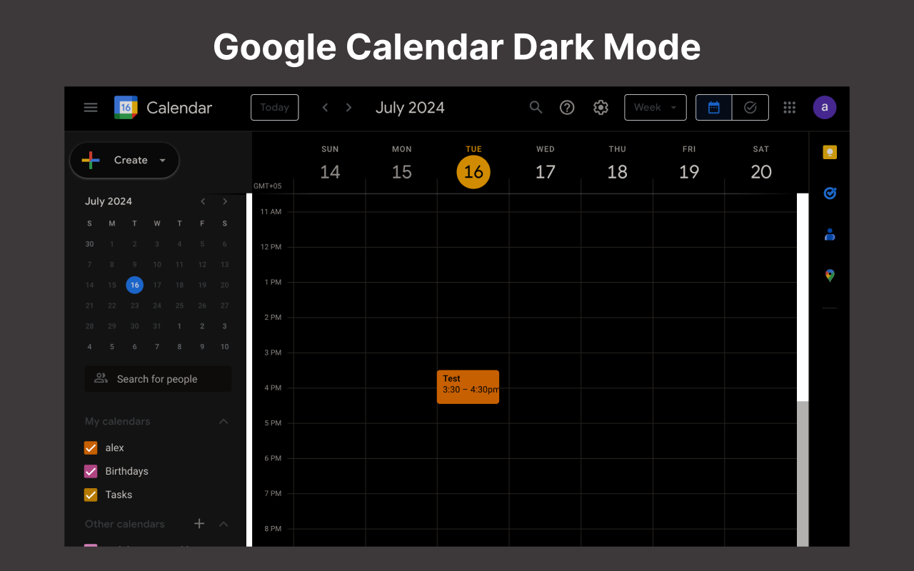 Google Calendar Dark Mode | 谷歌日历暗色模式 chrome谷歌浏览器插件_扩展第1张截图