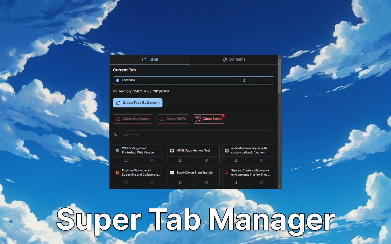 Super Tab Manager chrome谷歌浏览器插件_扩展第1张截图