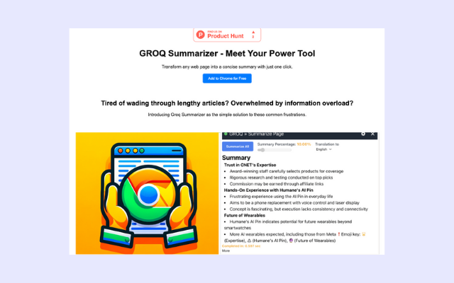 GROQ Summarizer chrome谷歌浏览器插件_扩展第3张截图
