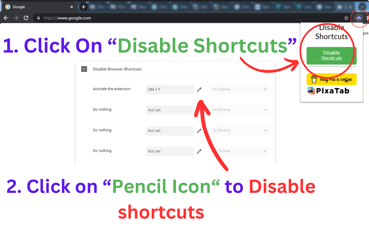 Disable Browser Shortcuts chrome谷歌浏览器插件_扩展第1张截图