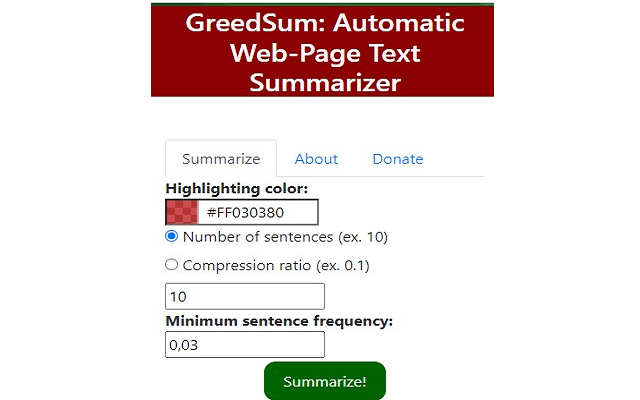 GreedSum: Automatic Web-Page Text Summarizer chrome谷歌浏览器插件_扩展第3张截图