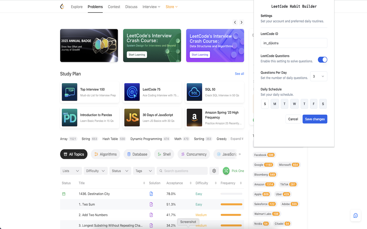 LeetCode Habit Builder chrome谷歌浏览器插件_扩展第3张截图