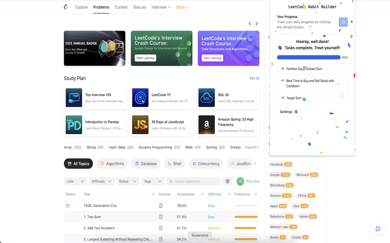 LeetCode Habit Builder chrome谷歌浏览器插件_扩展第4张截图
