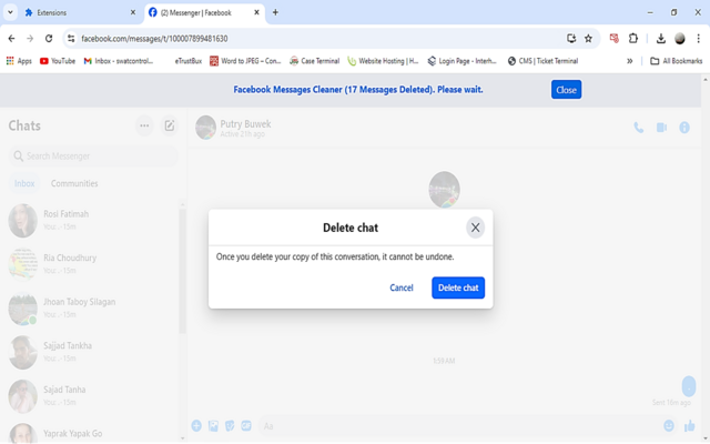 Delete Facebook Messages chrome谷歌浏览器插件_扩展第4张截图