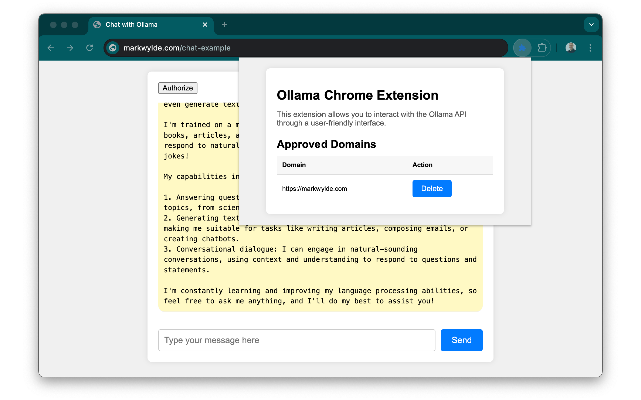 Ollama Chrome API chrome谷歌浏览器插件_扩展第1张截图