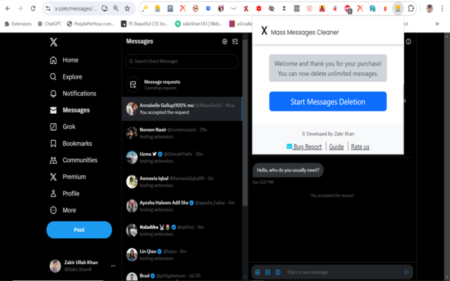 Delete X (Twitter) Messages 2024 chrome谷歌浏览器插件_扩展第3张截图