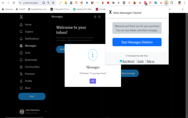 Delete X (Twitter) Messages 2024 chrome谷歌浏览器插件_扩展第4张截图