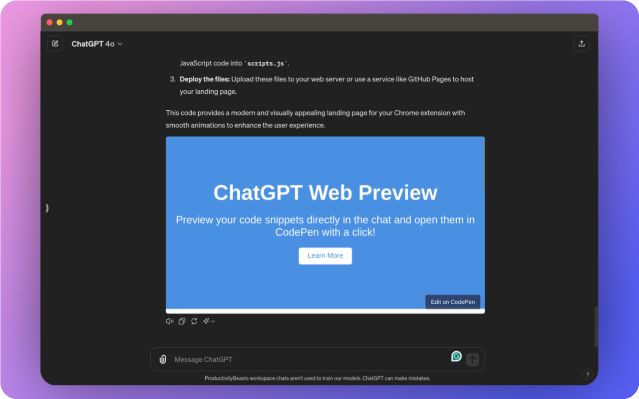 ChatGPT Web Preview chrome谷歌浏览器插件_扩展第2张截图