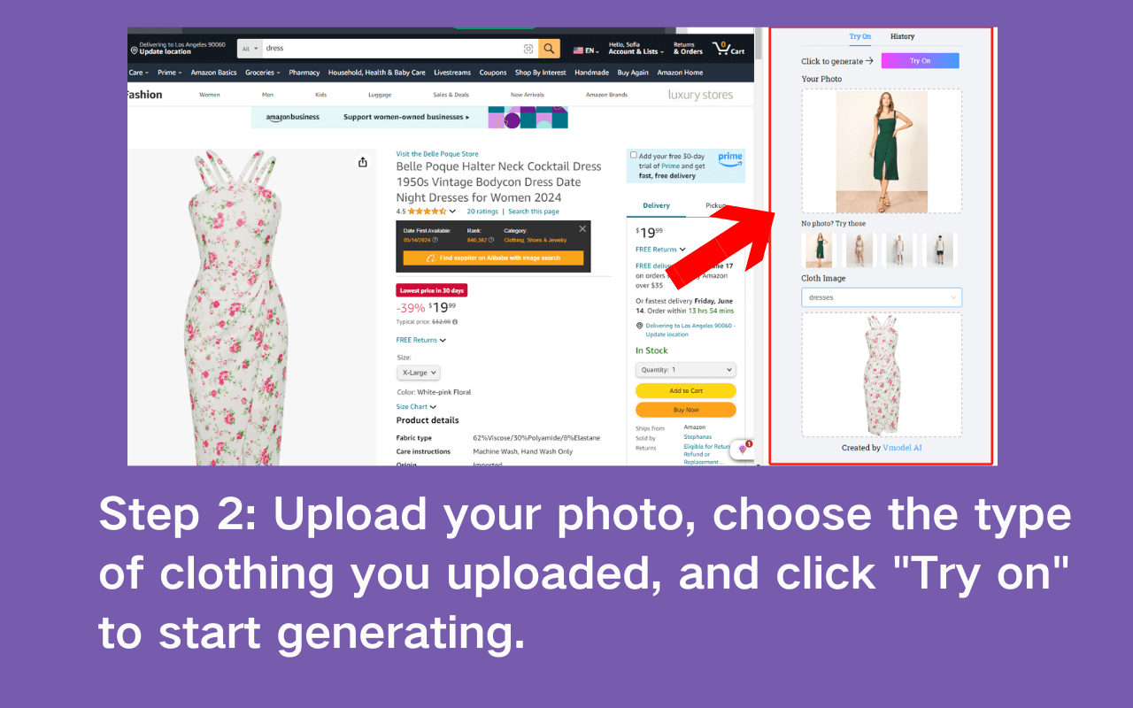 Vmodel - AI虚拟试穿 chrome谷歌浏览器插件_扩展第2张截图
