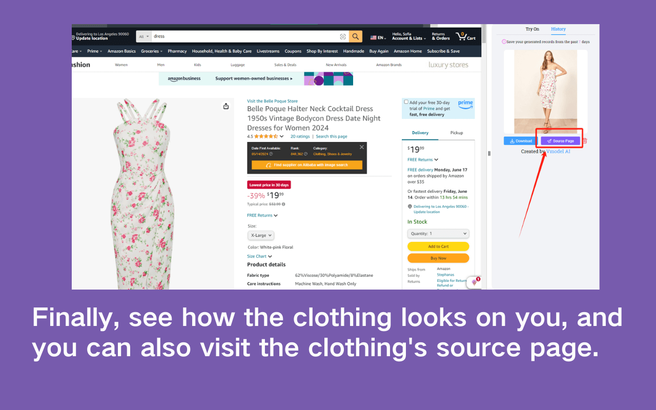 Vmodel - AI虚拟试穿 chrome谷歌浏览器插件_扩展第3张截图
