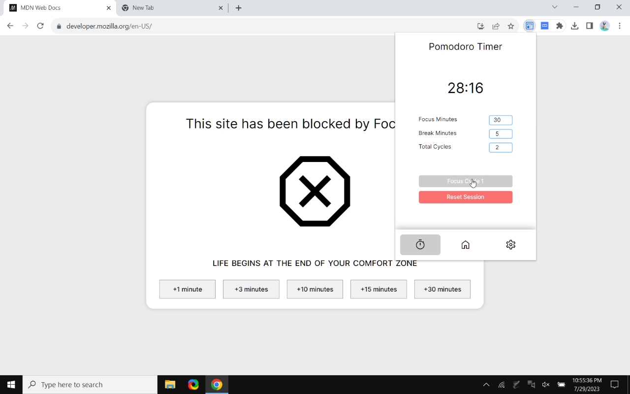 FocusBlock: Website Blocker & Pomodoro Timer chrome谷歌浏览器插件_扩展第1张截图