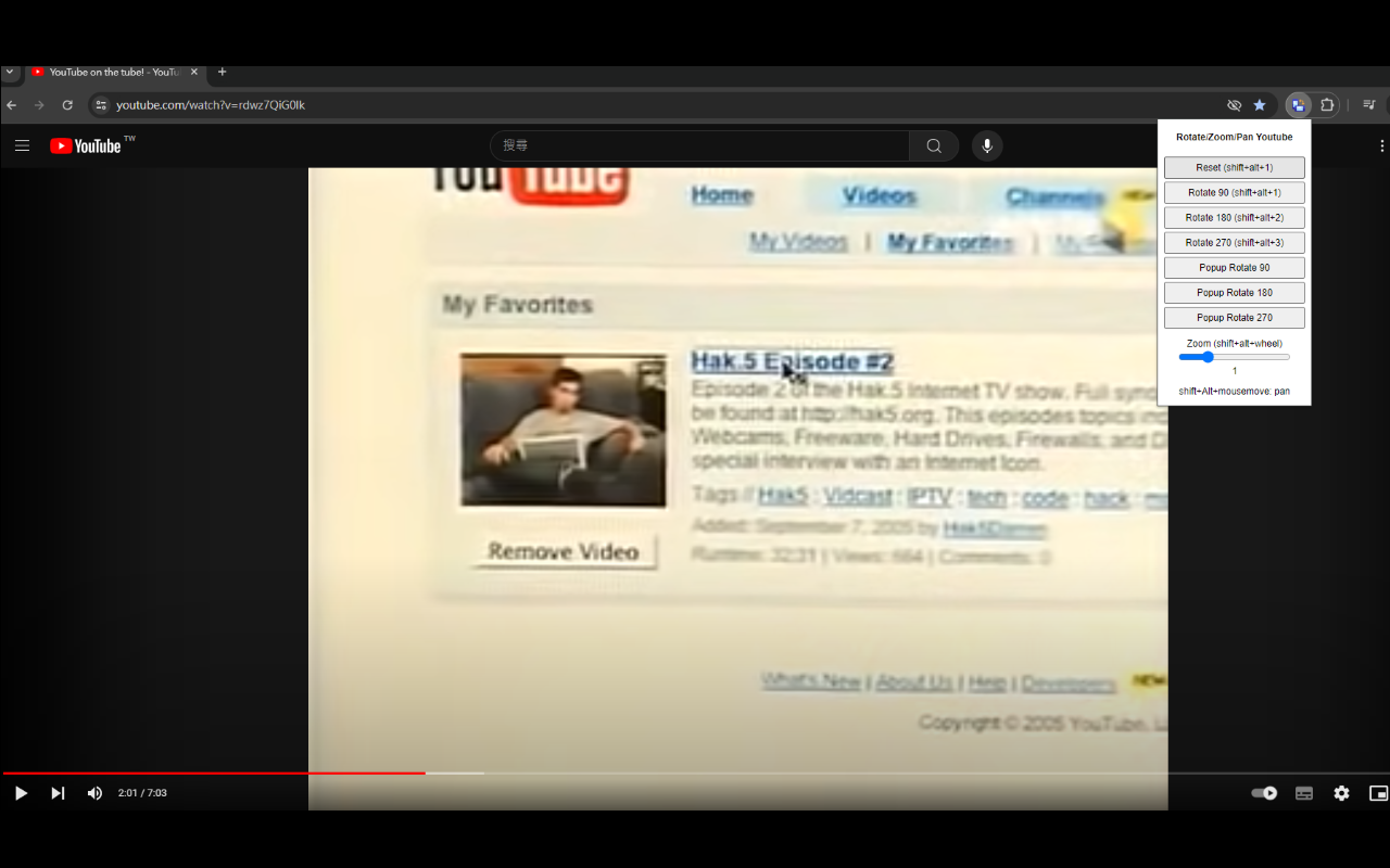 YouTube Rotate-Zoom-Pan Video chrome谷歌浏览器插件_扩展第2张截图