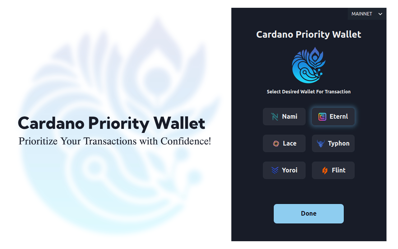 Cardano Priority Wallet chrome谷歌浏览器插件_扩展第1张截图