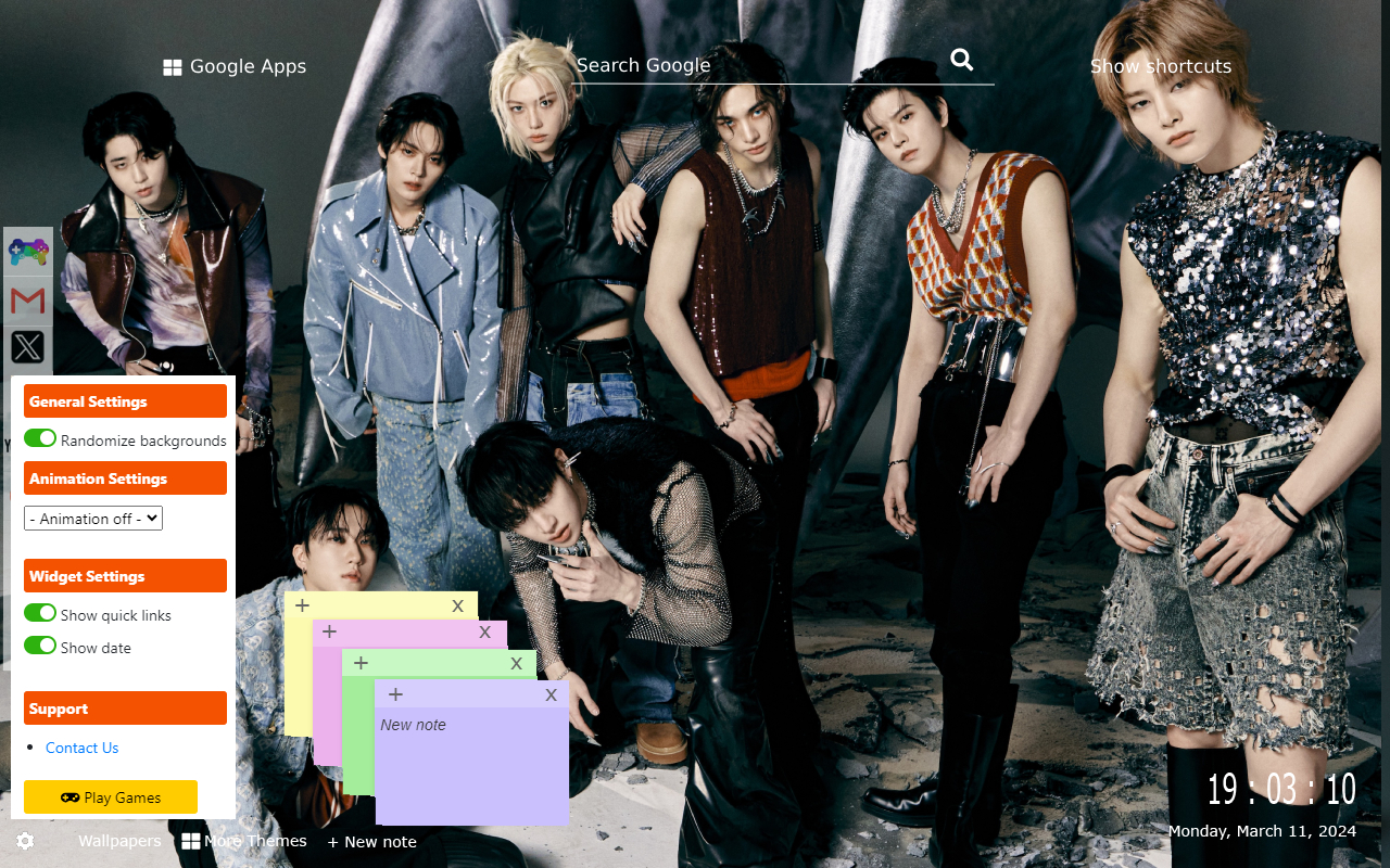 Stray Kids Wallpapers New Tab by Gameograf chrome谷歌浏览器插件_扩展第1张截图