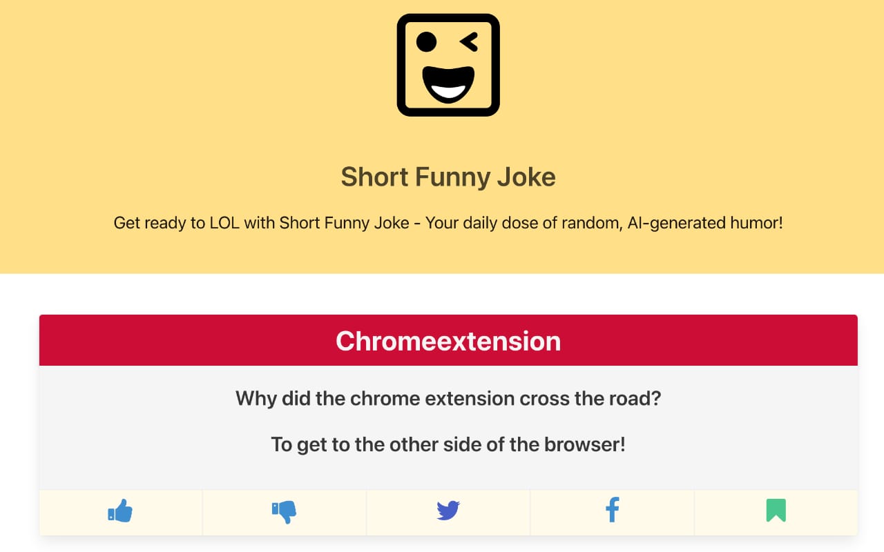 Short Funny Joke chrome谷歌浏览器插件_扩展第2张截图