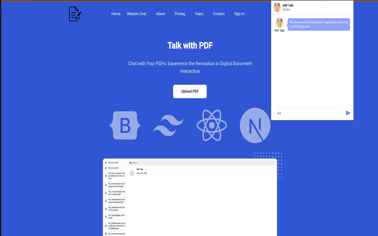 PDF Talk - Website Chat chrome谷歌浏览器插件_扩展第1张截图