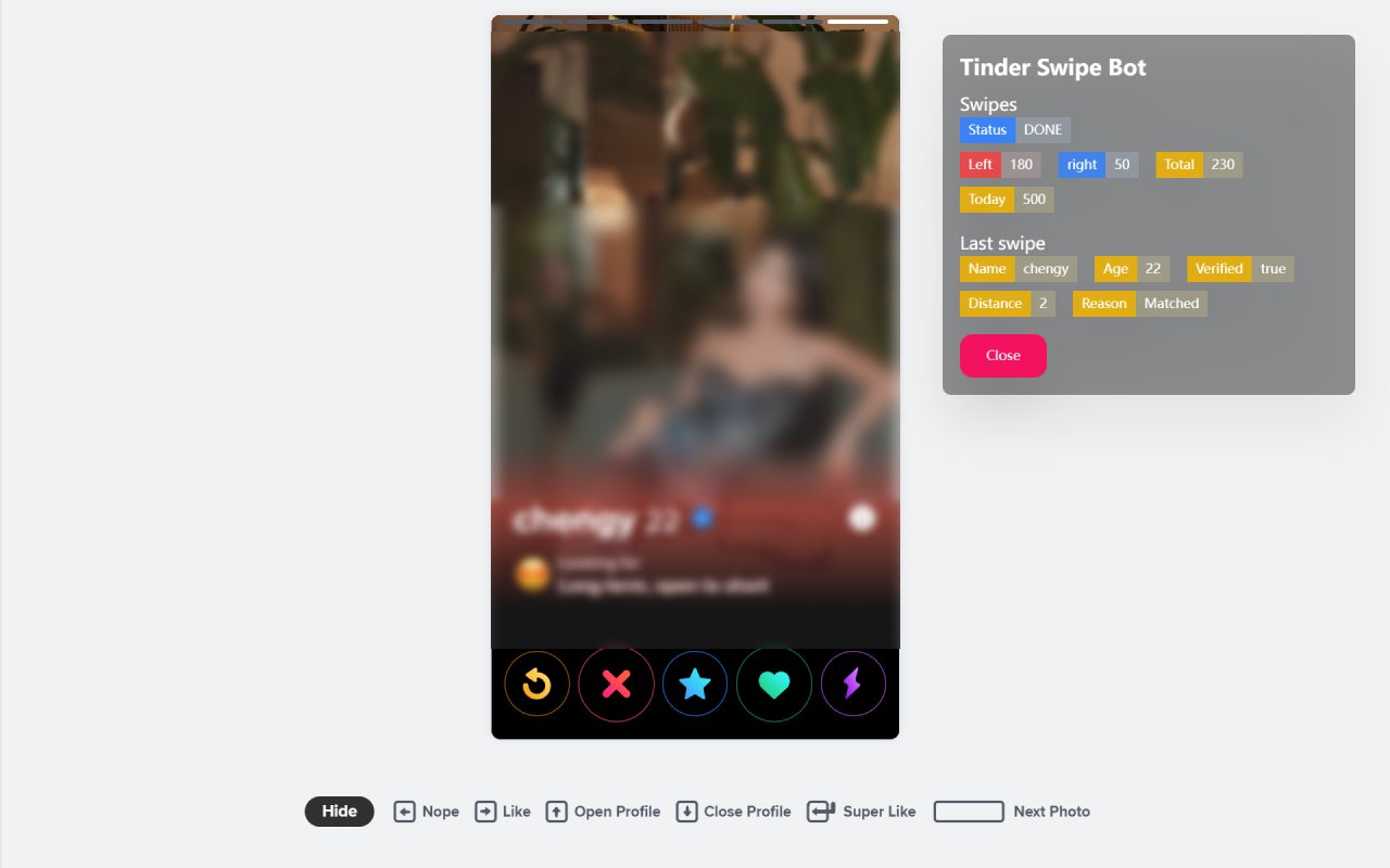 Tinder Swipe Bot - Auto Filter & Swipe chrome谷歌浏览器插件_扩展第3张截图