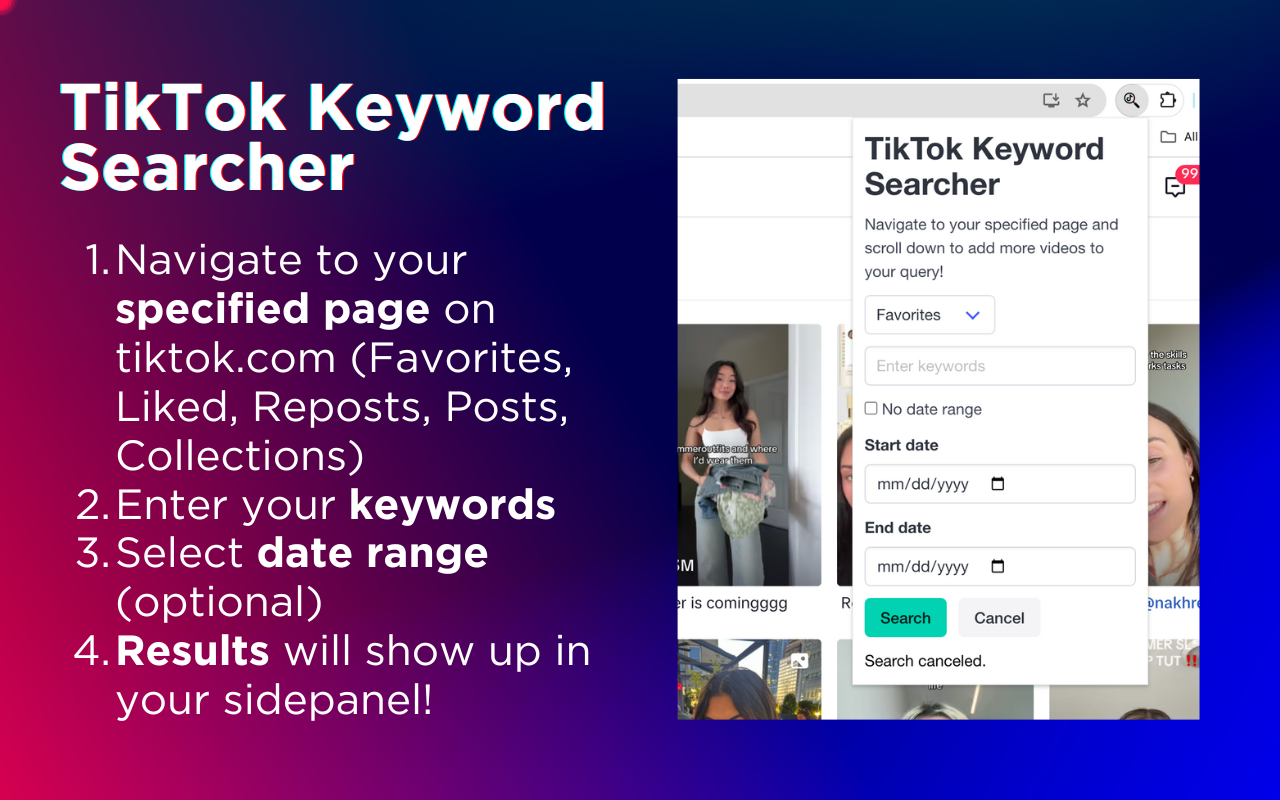 TikTok Keyword Searcher Extension chrome谷歌浏览器插件_扩展第3张截图