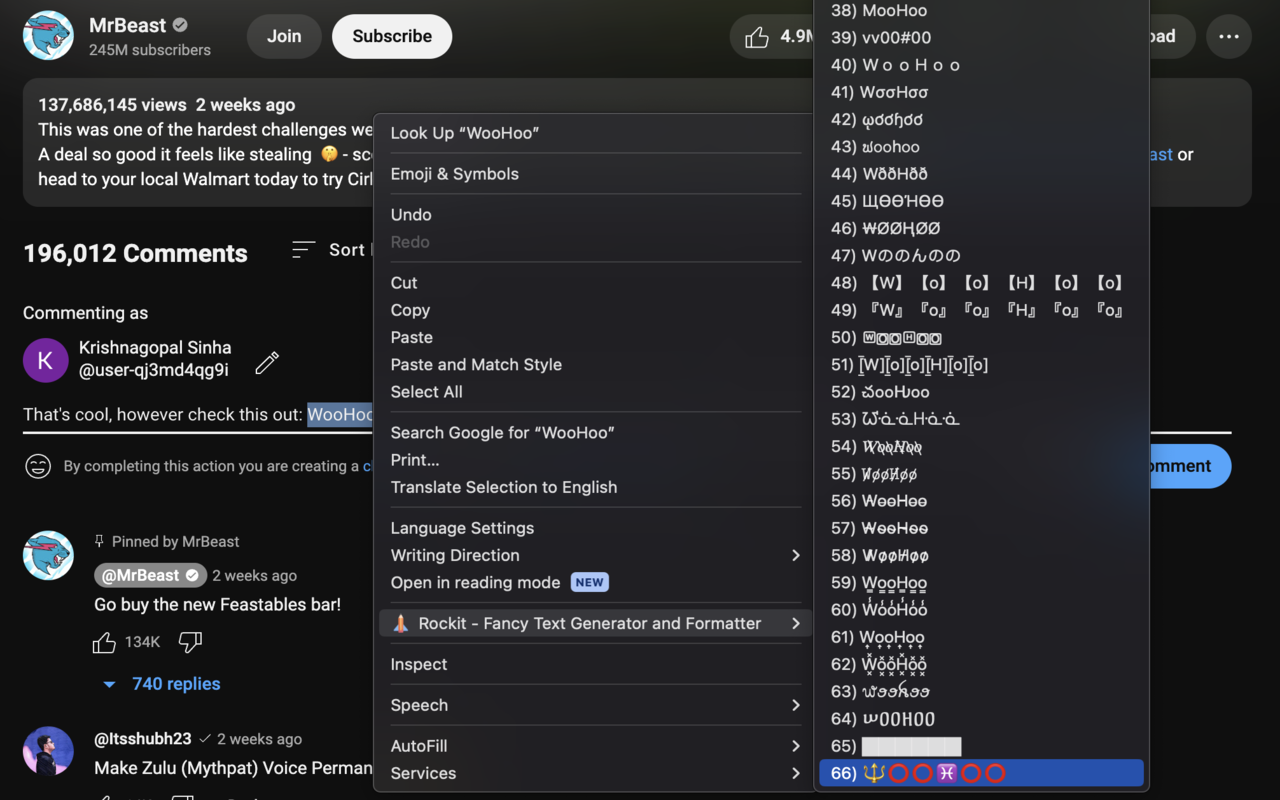 Rockit - Fancy Text Generator and Formatter chrome谷歌浏览器插件_扩展第5张截图