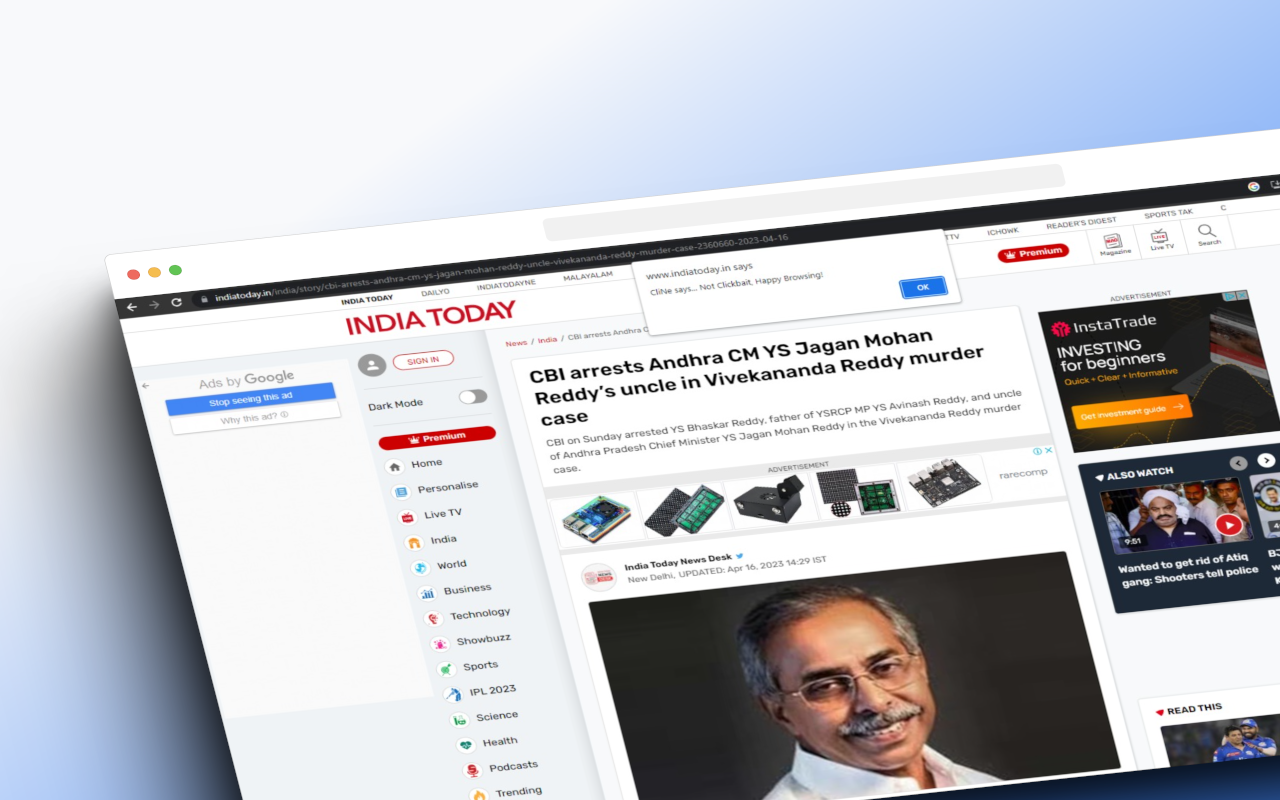 CliNe - Clickbait News Detector chrome谷歌浏览器插件_扩展第1张截图