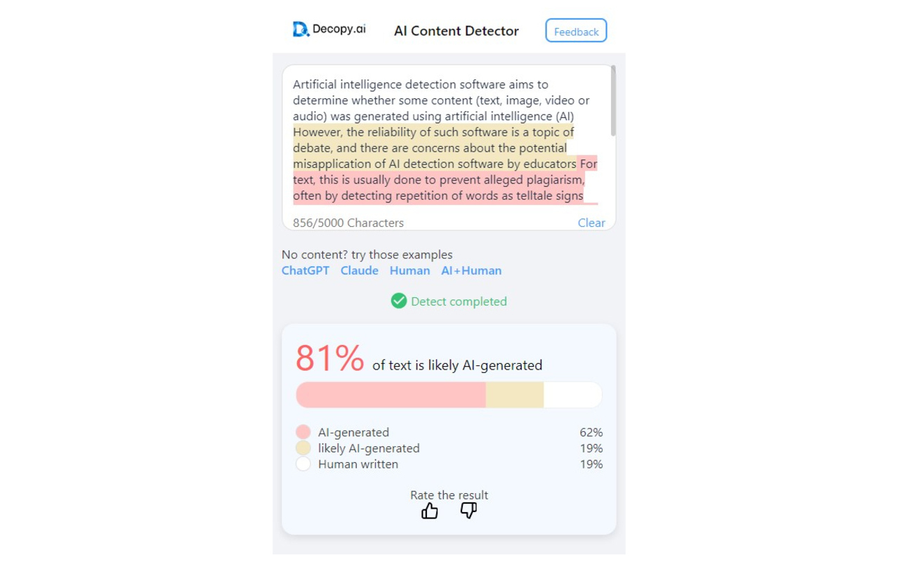 AI Content Detector chrome谷歌浏览器插件_扩展第1张截图