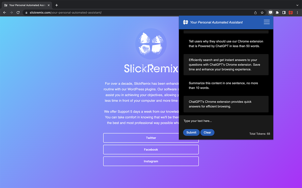 SlickRemix: Your ChatGPT Web Assistant chrome谷歌浏览器插件_扩展第1张截图