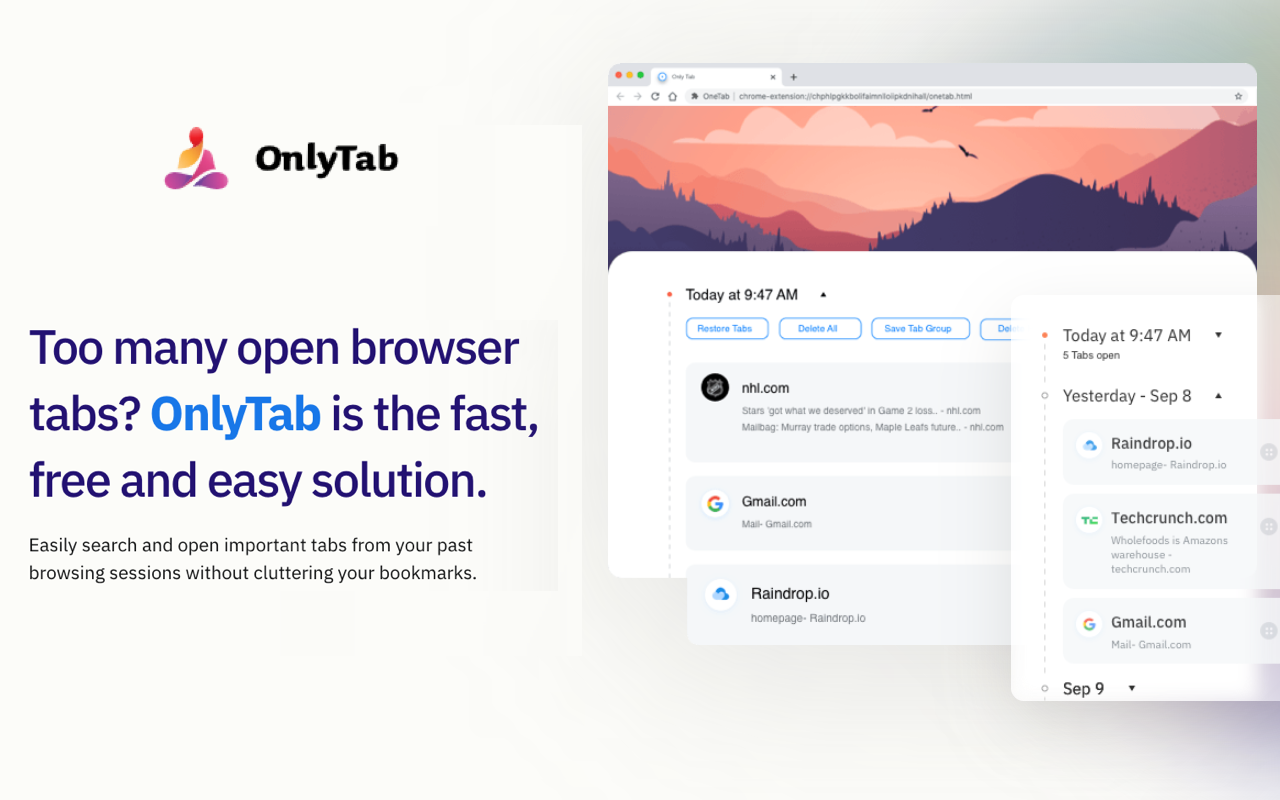 OnlyTab BETA chrome谷歌浏览器插件_扩展第1张截图