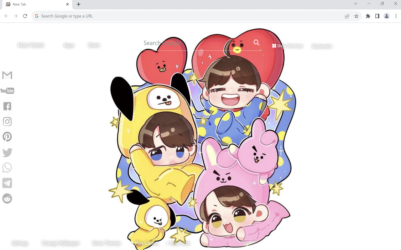 BTS Chibi Wallpaper chrome谷歌浏览器插件_扩展第2张截图