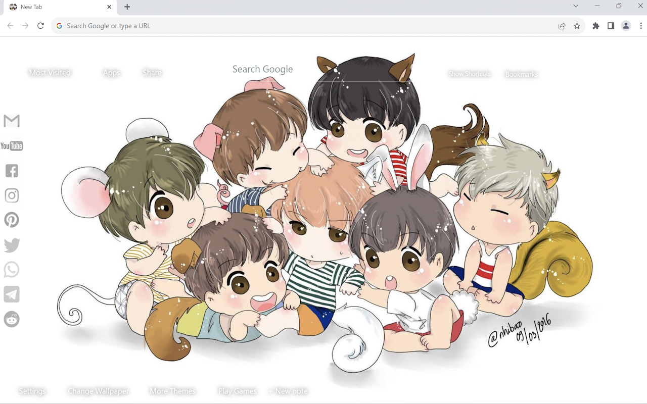 BTS Chibi Wallpaper chrome谷歌浏览器插件_扩展第3张截图