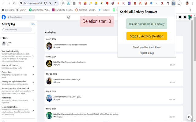 All Activity Deletor(photos,post,likes etc) 2024 chrome谷歌浏览器插件_扩展第1张截图