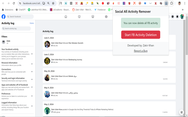 All Activity Deletor(photos,post,likes etc) 2024 chrome谷歌浏览器插件_扩展第2张截图