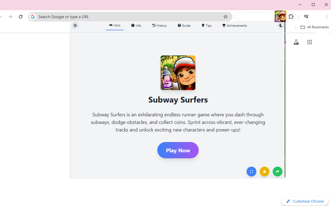 Subway Surfers Unblocked Game chrome谷歌浏览器插件_扩展第1张截图