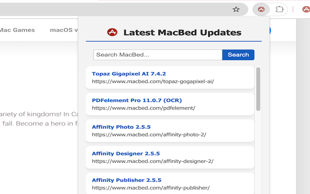 MacBed Update Notifier chrome谷歌浏览器插件_扩展第1张截图