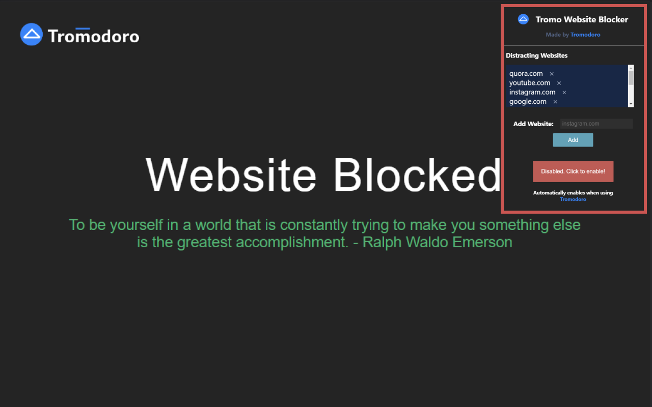 Tromo Website Blocker chrome谷歌浏览器插件_扩展第2张截图