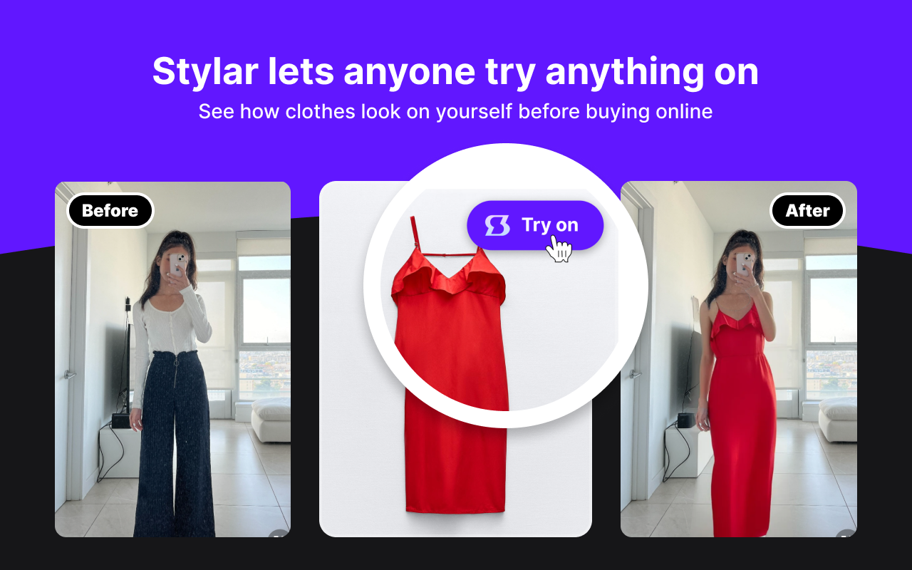 Stylar: Free Virtual Try Ons chrome谷歌浏览器插件_扩展第1张截图