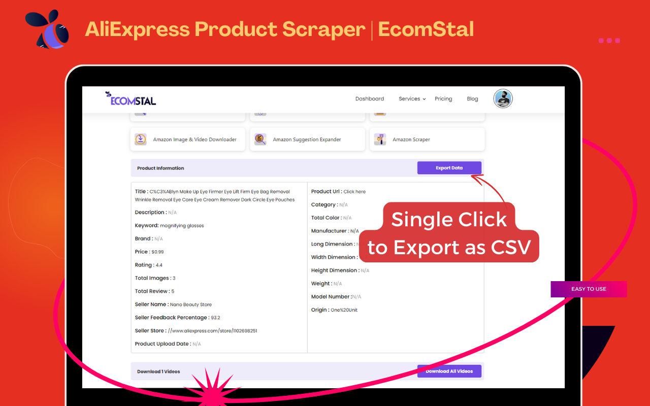AliEx Product Scraper | Ecomstal chrome谷歌浏览器插件_扩展第2张截图