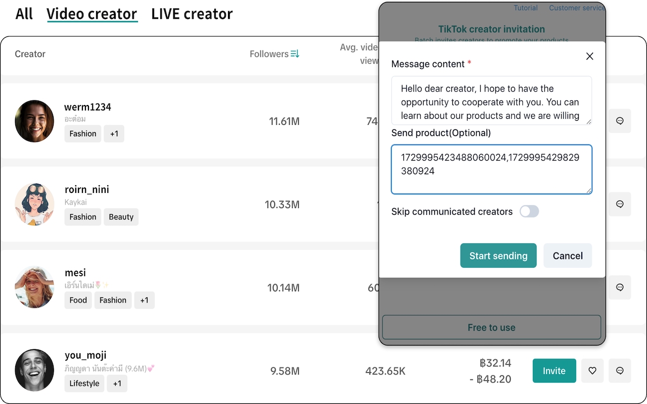 TikTok Shop affiliate outreach bot chrome谷歌浏览器插件_扩展第2张截图