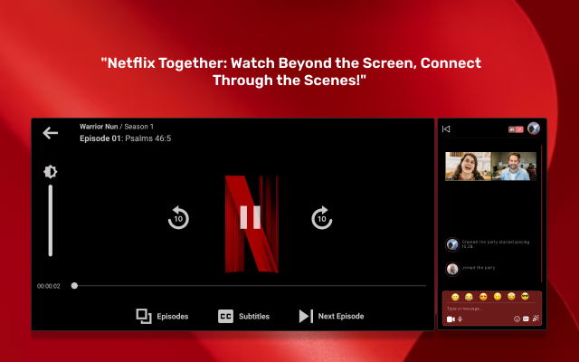 Netflix Party with video call chrome谷歌浏览器插件_扩展第1张截图