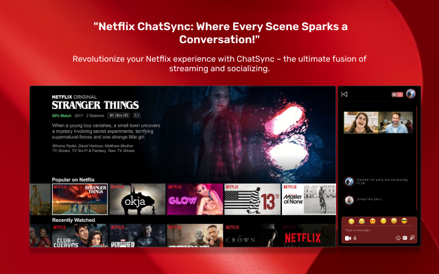 Netflix Party with video call chrome谷歌浏览器插件_扩展第4张截图