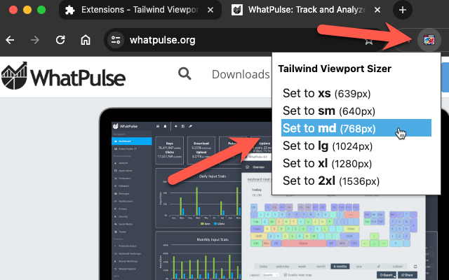 Tailwind Viewport Sizer chrome谷歌浏览器插件_扩展第1张截图