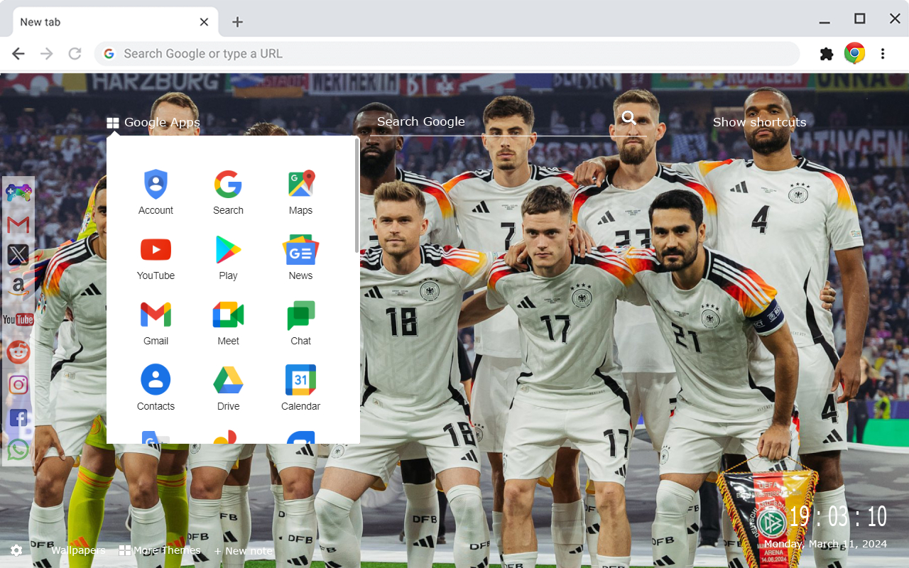 Germany National Football Team Euro 2024 New Tab Extension chrome谷歌浏览器插件_扩展第1张截图