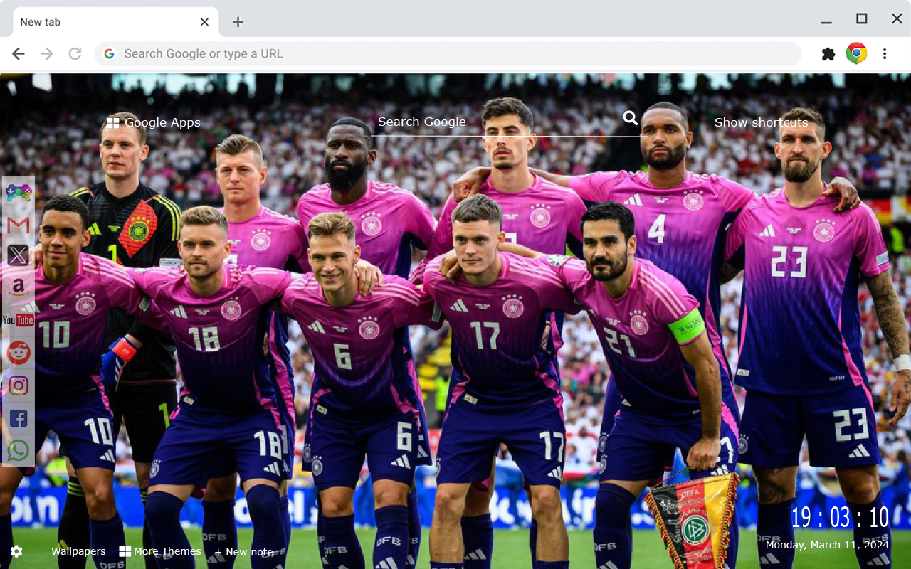 Germany National Football Team Euro 2024 New Tab Extension chrome谷歌浏览器插件_扩展第5张截图