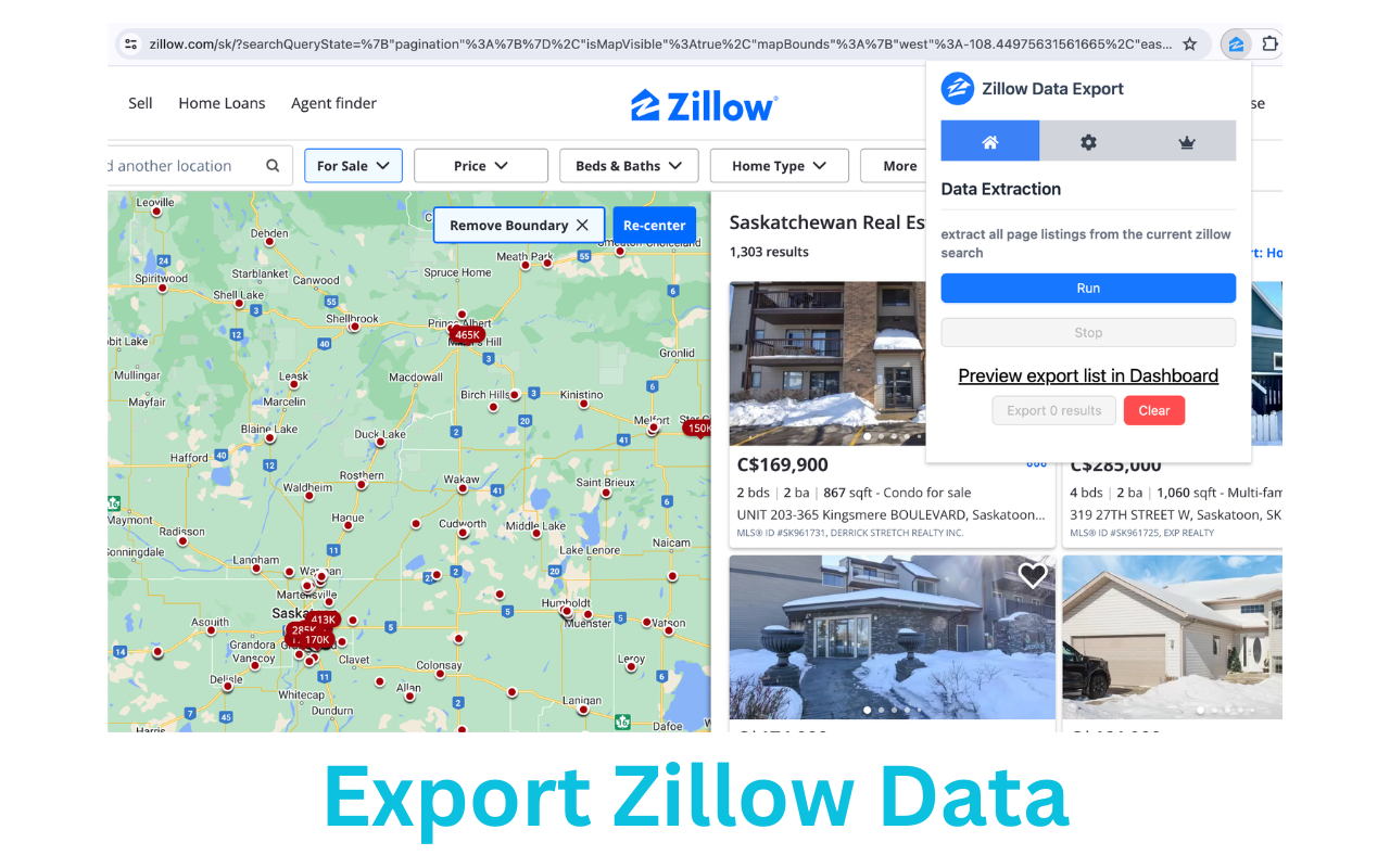 Zillow Data Exporter chrome谷歌浏览器插件_扩展第3张截图