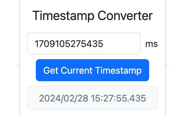时间戳(Timestamp)转换器 chrome谷歌浏览器插件_扩展第1张截图