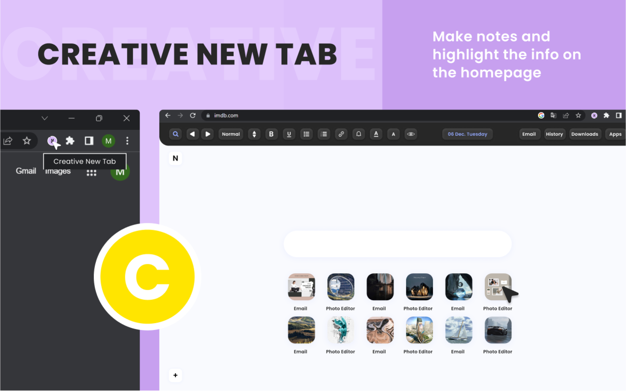 Creative New Tab chrome谷歌浏览器插件_扩展第2张截图