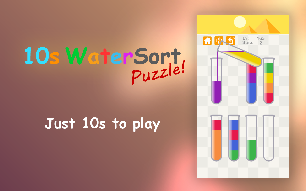 10s Water Sort Puzzle chrome谷歌浏览器插件_扩展第2张截图